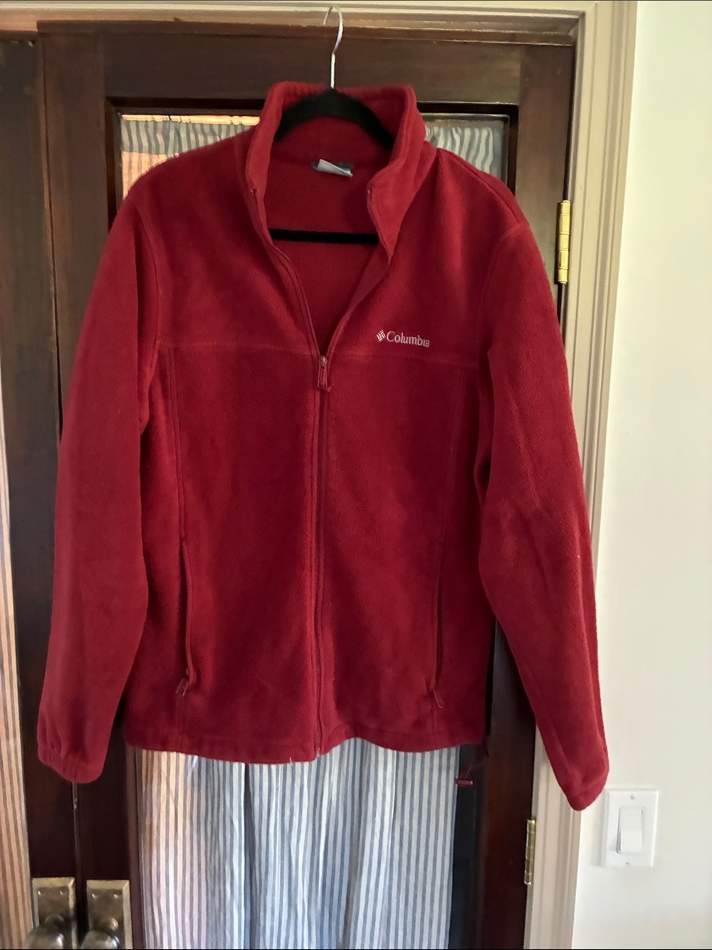 Columbia Women's Deep Red Full-Zip Teddy Fleece Jacket